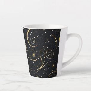 Caneca De Café Latte Taça Espresso Dourada Celestial