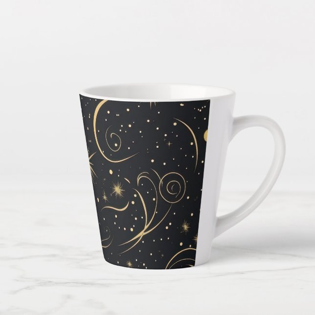 Caneca De Café Latte Taça Espresso Dourada Celestial (Direita)