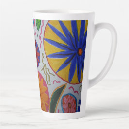 Caneca De Café Latte Taça Floral Moderna