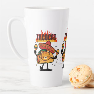 Caneca De Café Latte Tacocat Escrito ao Contrário é Tacocat