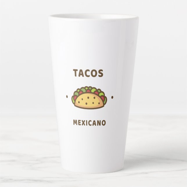 Caneca De Café Latte tacos mexicano (Frente)