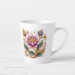 Caneca De Café Latte Tailandês Motif Flower