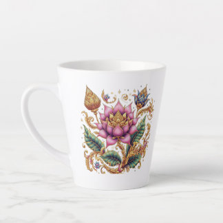 Caneca De Café Latte Tailandês Motif Flower