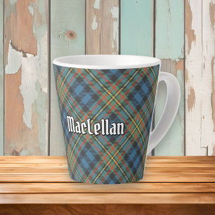 Caneca De Café Latte Tartan Antigo do Clã MacLellan