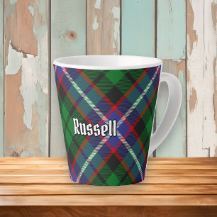 Caneca De Café Latte Tartan do Clã Russell