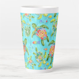 Caneca De Café Latte Tartaruga Marinha
