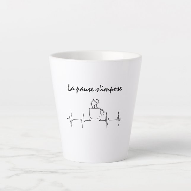 Caneca De Café Latte Tasse la pause s'impose (Frente)
