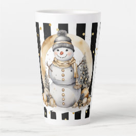 Caneca De Café Latte Tasse Latte Groß Snowman and Stripes Var06