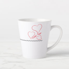 Caneca De Café Latte Tasse latte Love You cœur