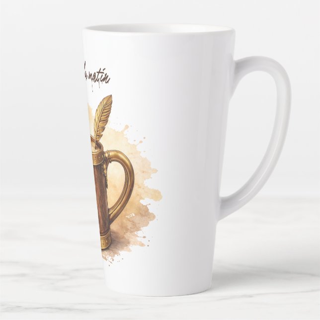 Caneca De Café Latte Tasse l'encre du matin (Direita)