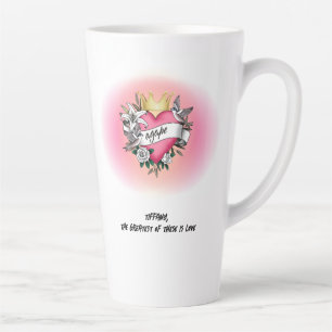 Caneca De Café Latte Tatuagem de Grafite de Amor Ágape