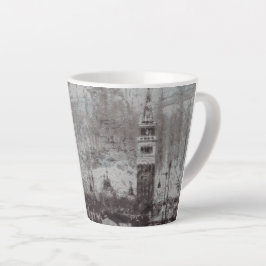 Caneca De Café Latte Taupe e Cyan Distress Skyline Veneice Itália