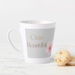 Caneca De Café Latte Tchau Belo, Presente Floral Elegante