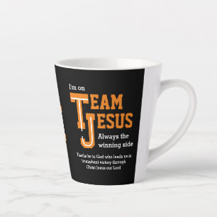 Caneca De Café Latte TEAM JESUS Christian Monograma