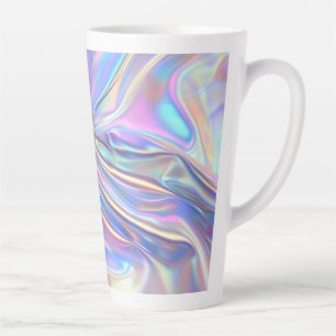 Caneca De Café Latte Tecido Metálico Iridescente Brilhante, Rouxinol Do