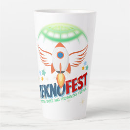 Caneca De Café Latte TEKNOFEST Design de Foguete - Aviação e Tecnologia
