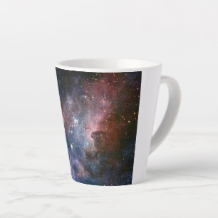 Caneca De Café Latte Telescópio do Hubble da Nebulosa Vermelha e Azul