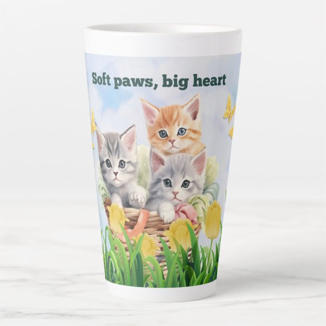 Caneca De Café Latte Tema do Kitten Latte Mug (Frente)