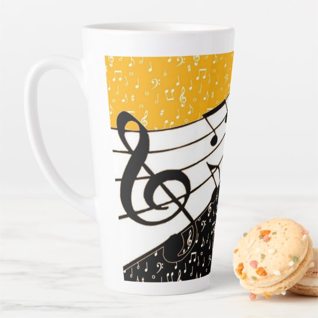 Caneca De Café Latte tema musical Dourado (In Situ)