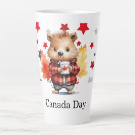 Caneca De Café Latte Temas do Dia do Canadá