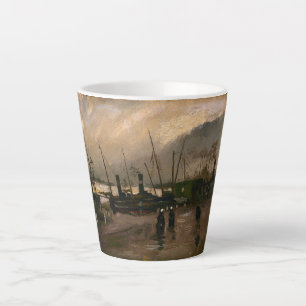 Caneca De Café Latte Tempestade dos Pescadores de Amsterdã, por Vincent