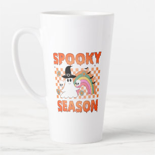 Caneca De Café Latte Temporada Assustadora Vibrações de Halloween-45634