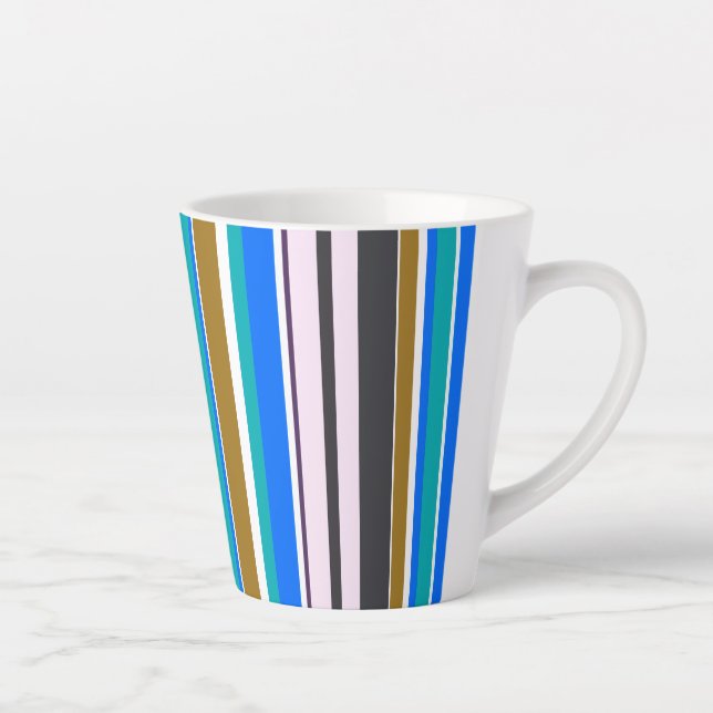 Caneca De Café Latte Tendy Modern New Stripes (Direita)