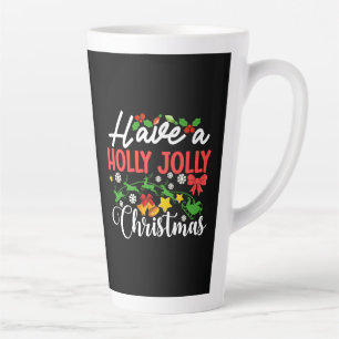 Caneca De Café Latte Tenha Uma Holly Jolly Natal-86096