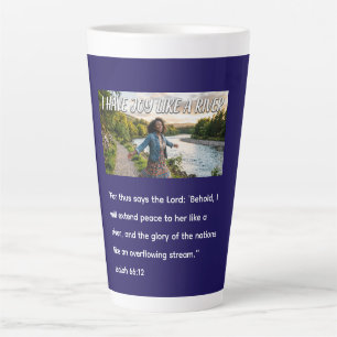 Caneca De Café Latte Tenho Alegria Como um Rio