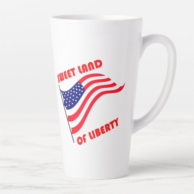 Caneca De Café Latte Terra doce de liberdade (Direita)