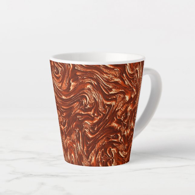 Caneca De Café Latte Terrata marrom texturizada (Ângulo direito)