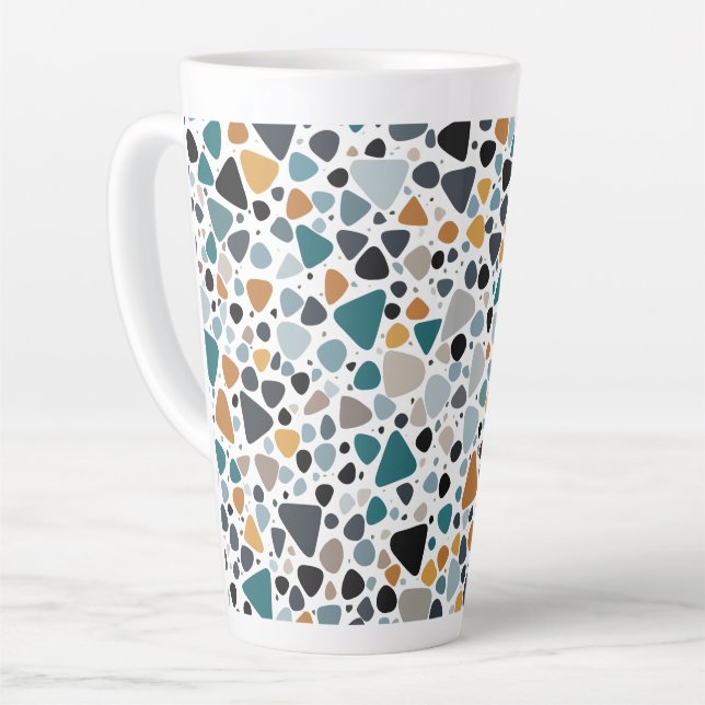Caneca De Café Latte Terrazzo Pattern (Ângulo esquerdo)