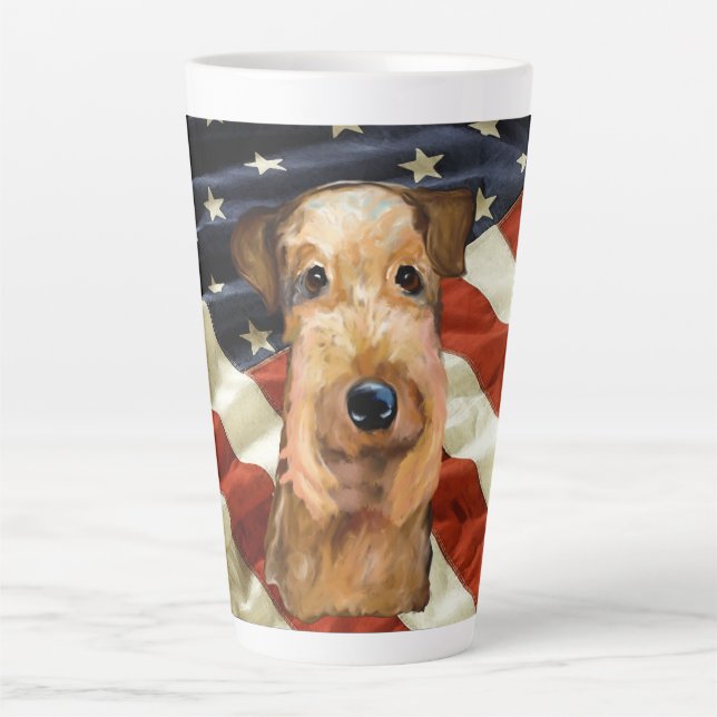 CANECA DE CAFÉ LATTE TERRIER AIREDALE      (Frente)