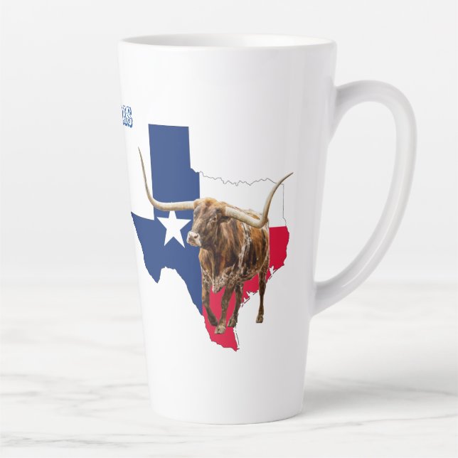 Caneca De Café Latte Texas Longhorns, Estilo do Texas (Direita)