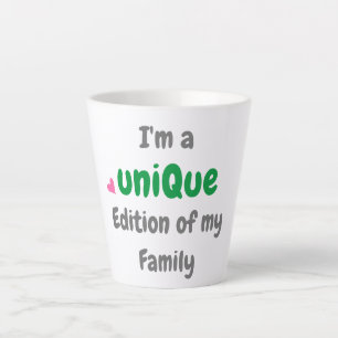 Caneca De Café Latte Texto da Família de Cotação Única da Edição da Fam