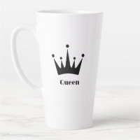 Texto da Rainha Personalizado Coroa Imagem Preta