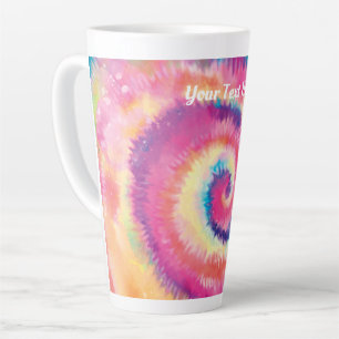 Caneca De Café Latte Texto Personalizado/ Diversão 60s Coloração Colori