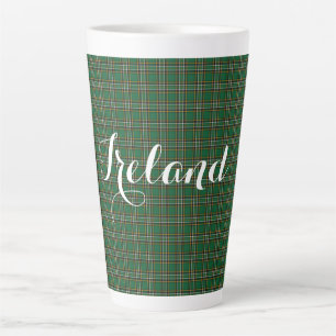 Caneca De Café Latte Texto personalizável e artan nacional irlandês