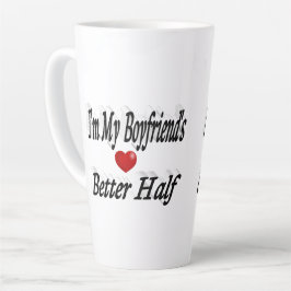 Caneca De Café Latte texto preto namorado engraçado