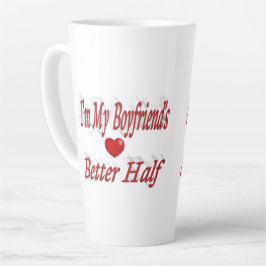 Caneca De Café Latte texto vermelho de citação engraçada namorado