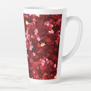Caneca De Café Latte Textura de Formas de Coração-20622