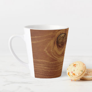 Caneca De Café Latte Textura de Madeira de Teca Rústica em Madeira Foto