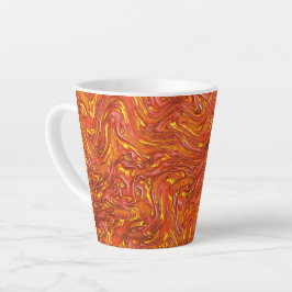 Caneca De Café Latte Textura vermelha clara e vívida com tons amarelos