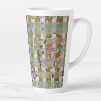 Caneca De Café Latte Textured Pointillism Grid Pattern Artwork