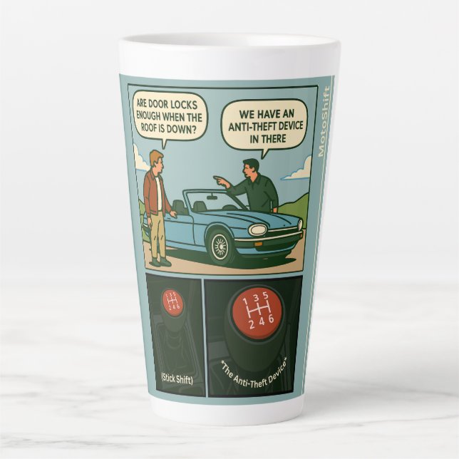 Caneca De Café Latte The Anti-Theft Device (Stick Shift) (Frente)
