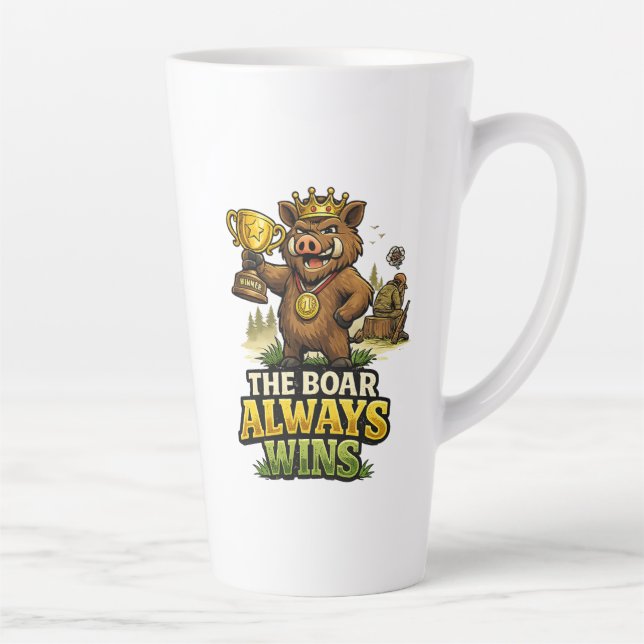Caneca De Café Latte The Boar Always Wins (Direita)