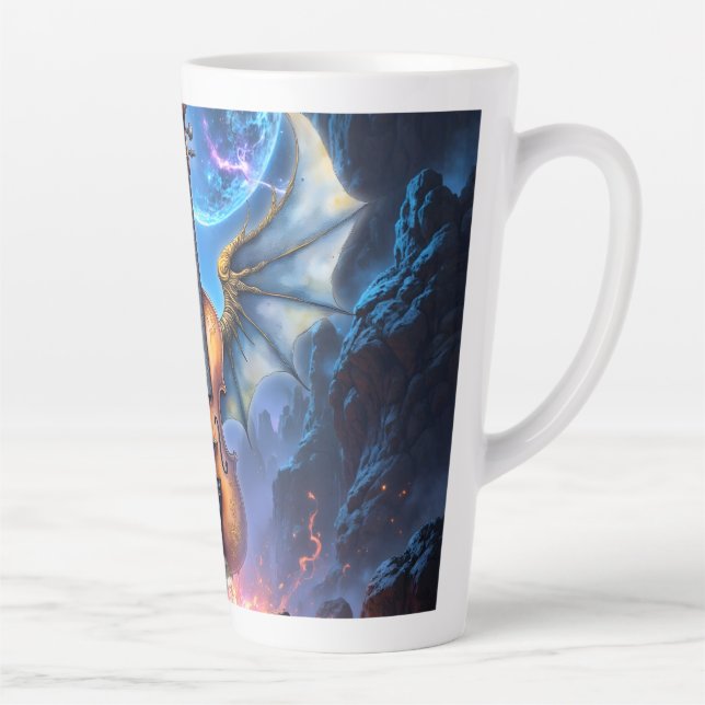 Caneca De Café Latte The Winged Violin of Moonlit Realms (Direita)