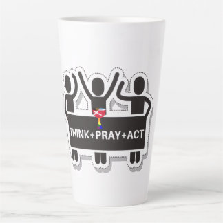 Caneca De Café Latte Think+Pray+Act Latte Mug