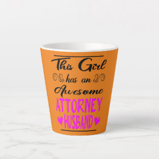 Caneca De Café Latte This Girl Has An Awesome Attorney Husband