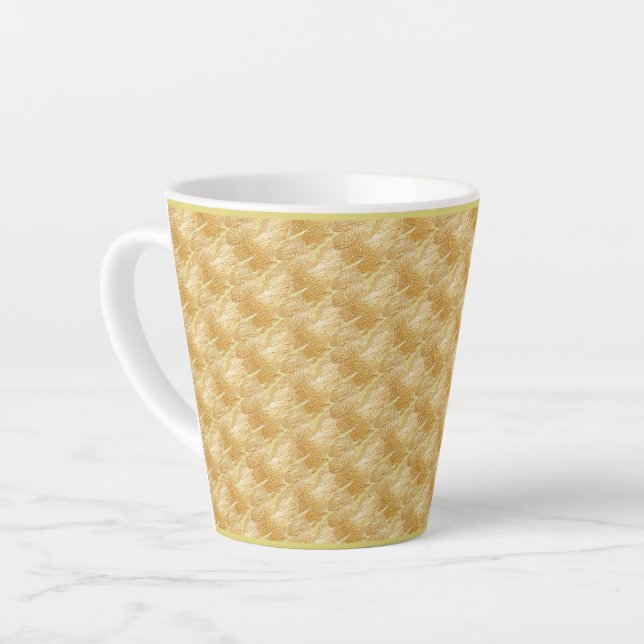 Caneca De Café Latte Thread de Dourada lata-lata (Ângulo esquerdo)